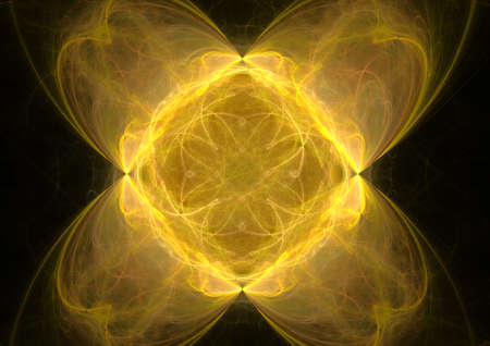 Abstract spectacular fractal composition on a black background. Generated by computer.の写真素材