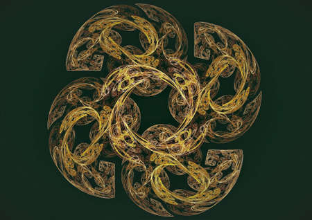 Abstract luxury fractal composition on a dark background. Generated by computer.の写真素材