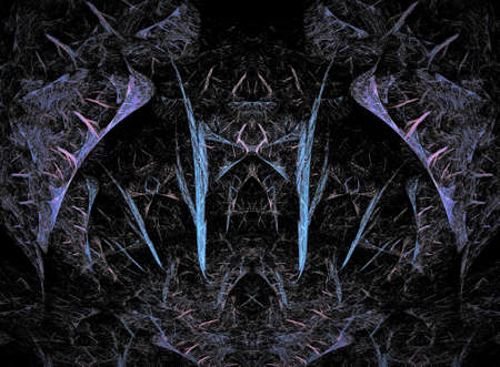 Abstract spectacular fractal composition on a black background. Generated by computer.の写真素材