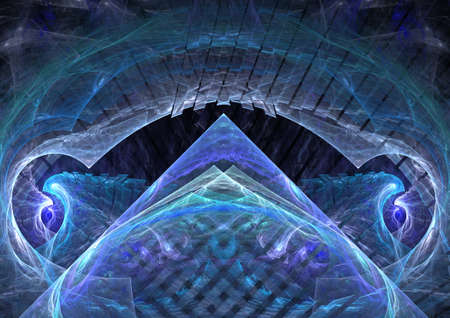 Abstract spectacular fractal composition on a black background. Generated by computer.の写真素材