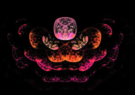 Abstract spectacular fractal composition on a black background. Generated by computer.の写真素材