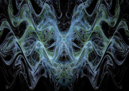 Abstract spectacular fractal composition on a black background. Generated by computer.の写真素材