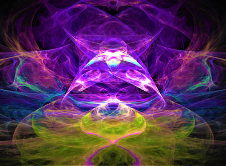 Abstract spectacular fractal composition on a black background. Generated by computer.の写真素材