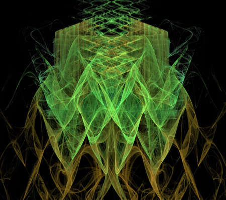 Abstract spectacular fractal composition on a black background. Generated by computer.の写真素材