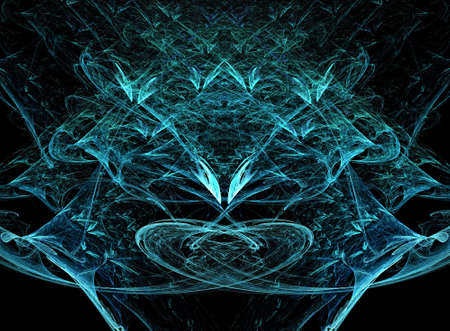 Abstract spectacular fractal composition on a black background. Generated by computer.