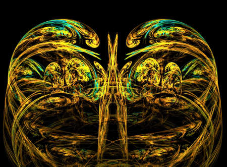 Spectacular colorful abstract fractal star composition on a dark background.の写真素材