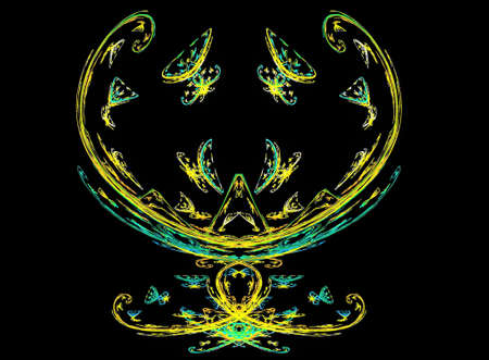 Spectacular colorful abstract fractal star composition on a dark background.の写真素材