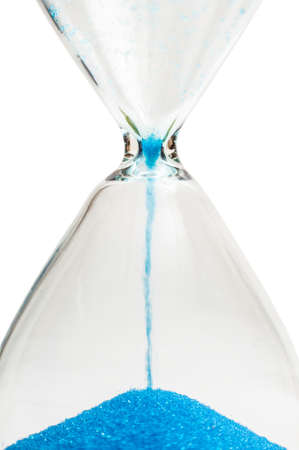 Hourglass indicating last second, isolated against a white background