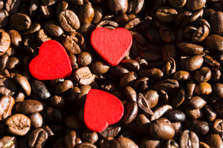 Coffee Beans with heartの写真素材