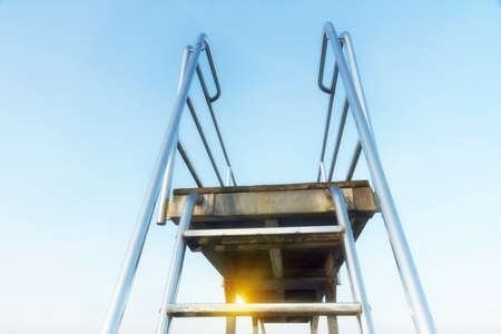 Springboard against clear skyの写真素材