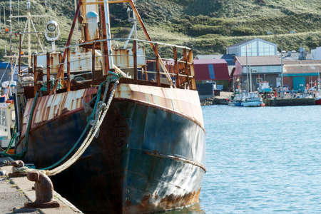 Fishing boat in the harbor of Hanstholm Denmarkの写真素材
