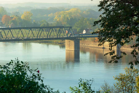 Elbe bridge in Germany in the morning