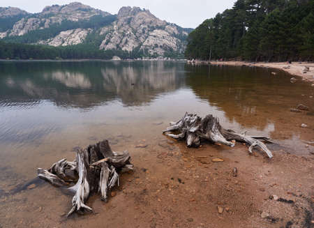 Water reservoir of l'Ospedale near Porto Veccio, Corsicaの写真素材