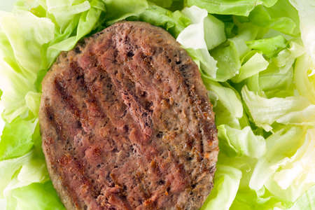 Hamburger with saladの写真素材