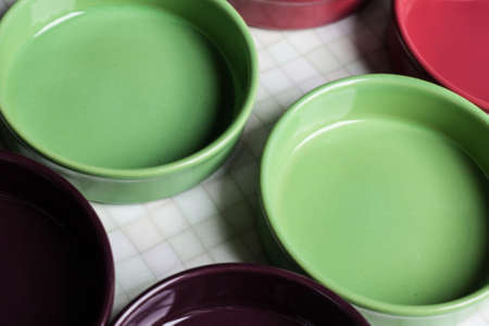 Set of empty ceramic ramekinsの写真素材