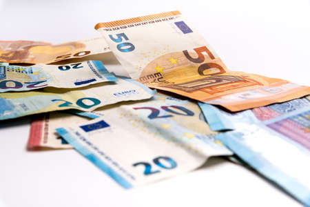 European banknotes of euros, close upの写真素材