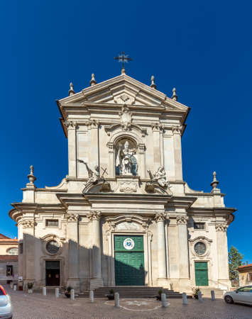 MondovÃ¬, Cuneo, Piedmont, Italy - October 23, 2021: Cathedral of San Donato (1753 Archt Francesco Gallo) seat of the Bishop and the dioceseのeditorial素材
