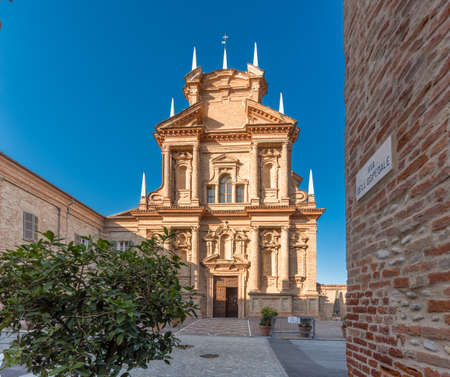 Cherasco, Cuneo, Italy - October 27, 2021: Sanctuary of Our Lady of the People (1702), baroque style church designed by Sebastiano Tariccoのeditorial素材