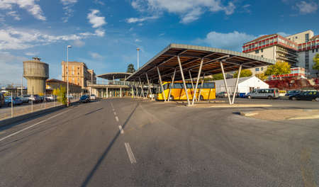 Cuneo, Piedmont, Italy - October 22, 2021: Movicentro bus station near the railway station