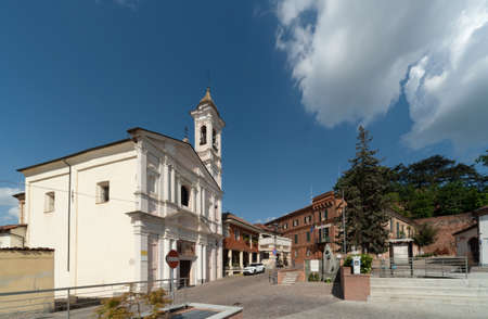 Sommariva del Bosco, Cuneo, Italy - May 01, 2022: Church of Sante Orsola ed Elisabetta or oratory of...