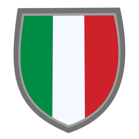 Shield with the colors of the Italy flagのイラスト素材
