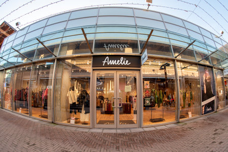 MondovÃ¬, Cuneo, Italy - December 07, 2022: Amelie clothing store in Mondovicino outlet village shopping mall, Amelie sizes are unique sizes that envelop, take shape, follow gesturesのeditorial素材