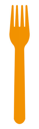 Orange fork flat color vector, illustration logo on transparentのイラスト素材
