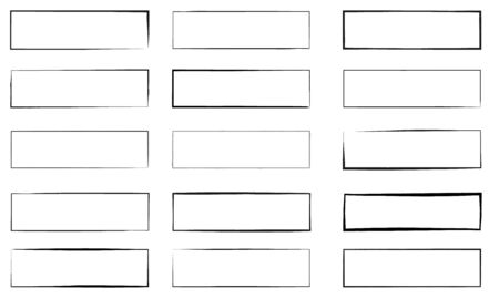 Hand-painted square frame drawn with a brushのイラスト素材