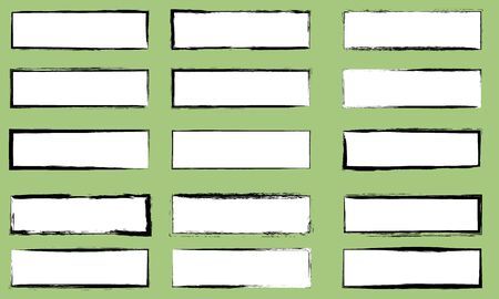 Hand-painted square frame drawn with a brushのイラスト素材