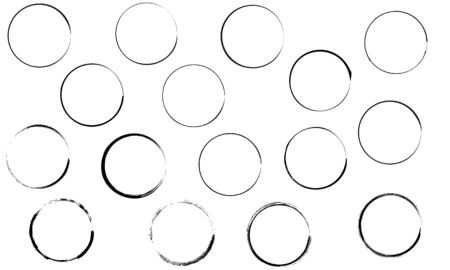 Hand-painted circle frame drawn with a brushのイラスト素材