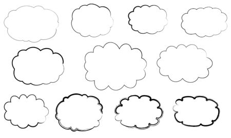 Hand-painted Nomo Komo come frame drawn with a brushのイラスト素材