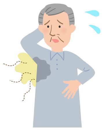 Vector illustration of Grandpa suffering aside sweatのイラスト素材