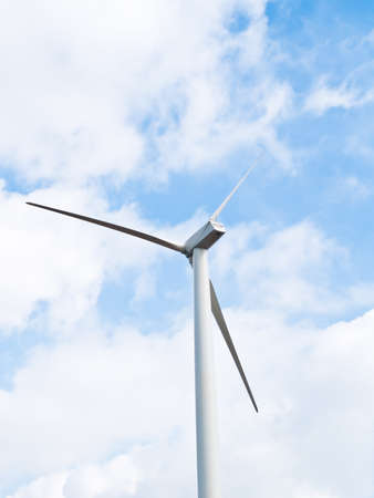 Behind of wind turbine for clean energyの写真素材