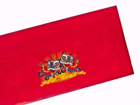 Red envelope, isolated on whiteの写真素材