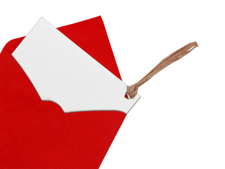 Red letter isolated on white backgroundの写真素材