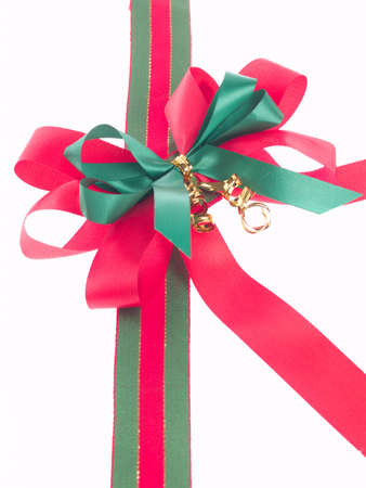 Gift ribbon bow on white backgroundの写真素材