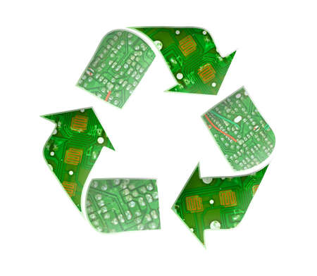 Recycle logo, Electronic waste conceptの写真素材