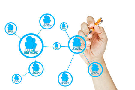 Hand drawing social networkの写真素材