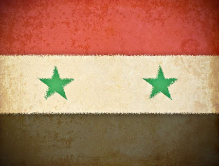 old grunge paper with Syria flag backgroundの写真素材