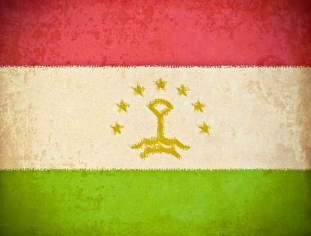 old grunge paper with Tajikistan flag backgroundの写真素材