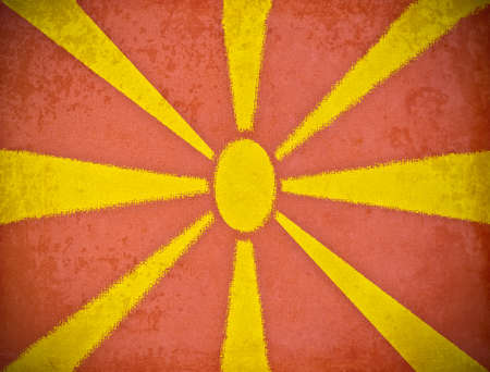 old grunge paper with Macedonia flag backgroundの写真素材