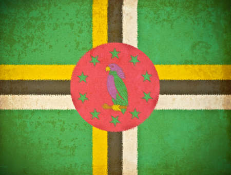 old grunge paper with Dominica flag backgroundの写真素材
