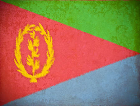 old grunge paper with Eritrea flag backgroundの写真素材