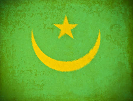 old grunge paper with Mauritania flag backgroundの写真素材