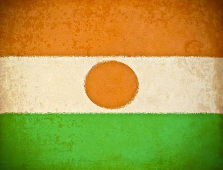 old grunge paper with Niger flag backgroundの写真素材
