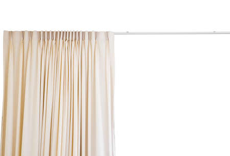 curtain with rail on white backgroundの写真素材