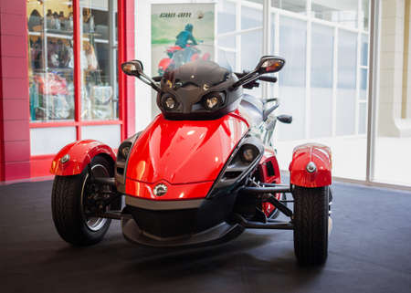 BANGKOK - SEPTEMBER 22: The Can-Am Spyder RS Roadster on display at the Promenade Bigbike Show on...