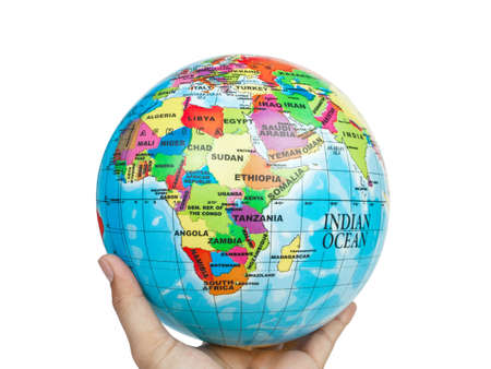 earth globe, world in hand
