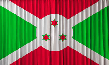 Burundi flag on curtainの写真素材