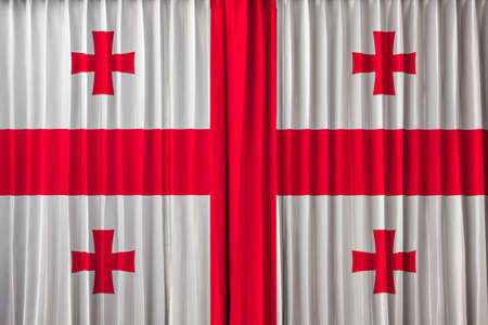Georgia flag on curtainの写真素材